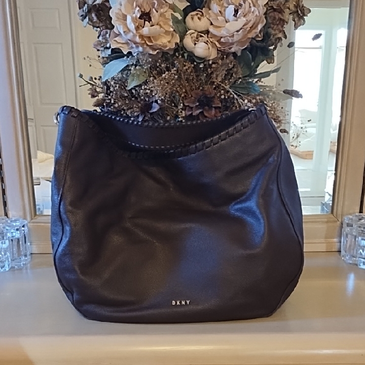 Dkny Dark Brown Leather Hobo Bag